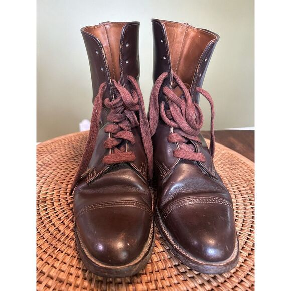 Vintage Tally‎ Ho Lace Paddock Boots Ladies Size 6.5 Brown - Picture 1 of 6